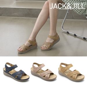 [잭앤질]잭앤질 펀칭 큐빅 찍찍이 샌들(JB2Z406)