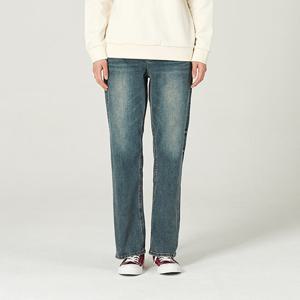 공용)유니크한 도밍고 워싱의 허리속 밴드 데님 AO1DTG142-DB