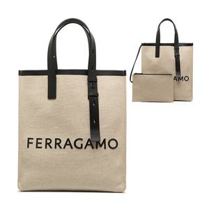 페라가모 토트백 24 1297 0764870 로고 캔버스 남성토트백