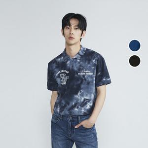 [버커루]남성 20수 가먼트다잉 카라 반팔 티셔츠 B232TS350P