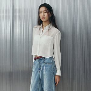 [랩]메탈사 스트라이프 크랍셔츠(AR1WB263)