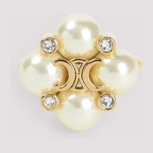 셀린느 골드톤 메탈 인조 펄 링 461JX6RPS 01GI