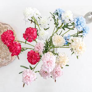 겹접시꽃 조화 가지 더블 체터스 70cm 5컬러 인테리어 장식 소품 실크플라워