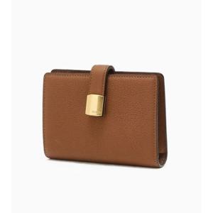 [헤지스ACC] [H-NUT] 브라운 H-NUT 장식 소가죽 반지갑 HIWA5F630W2