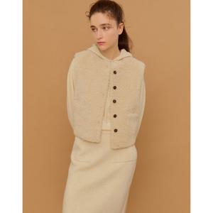 질스튜어트 뉴욕 여성 24FW 품절임박 PREMIUM 베이지 2-WAY 양모피 베스트 JSJU4D500I2