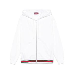 구찌 웹 코튼 저지 후드 집업 810383XJG07 9692 WHITEMIX