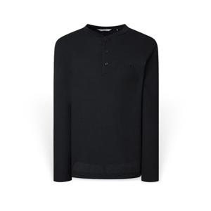 [헤지스] 남성 솔리드 헨리넥 긴팔티셔츠 HZTS5F407BK