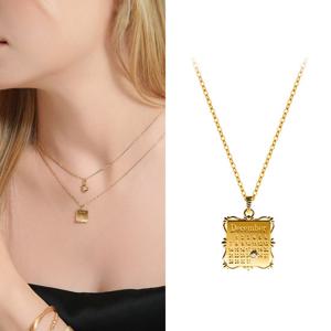 [황금특가]골드앤 14K 골드캘린더 랩다이아몬드 목걸이