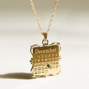 골드앤 18K 골드캘린더 랩다이아몬드 목걸이**신상 할인**