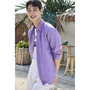 [라코스테공식] 남성 솔리드 린넨 셔츠 CH669E-55G I1M