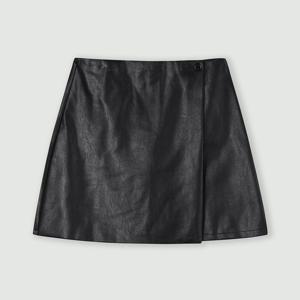[코인코즈][정가69,000원]페이크 레더 랩 스커트_CD5AS903