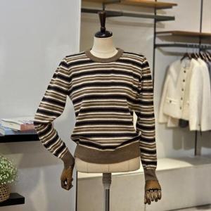 [반에이크]VB5YKTM323Z_단가라 라운드 니트