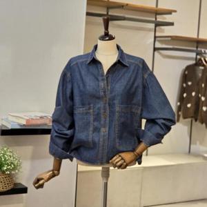 [반에이크]VB5YDBM302Z_빅포켓 박시 데님 셔츠