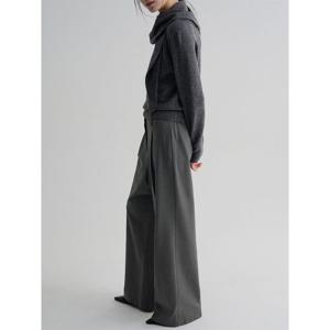 (356121WM23) [에잇세컨즈] 윈터 반밴딩 원턱 와이드 슬랙스  그레이