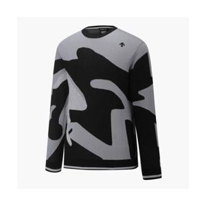 데상트 GOLF 남성 패턴 크루넥 풀오버 스웨터 (DP11MFKP22) DP11MFKP22_BLKG 279754