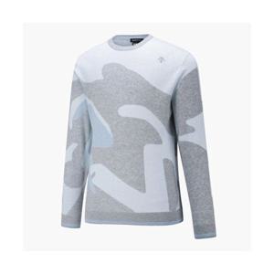 데상트 GOLF 남성 패턴 크루넥 풀오버 스웨터 (DP11MFKP22) DP11MFKP22_LGYG 279764