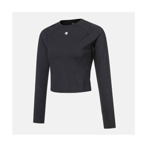 데상트 여성 세미크롭 긴팔티셔츠 블랙(SO422TTLO1) SO422TTLO1_BLK0 301326