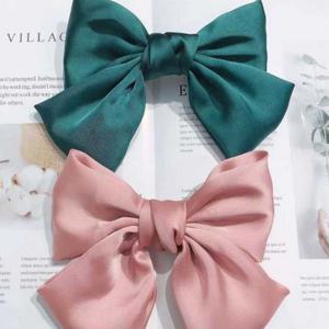 사랑스러운 상큼한 대왕 리본 포인트 헤어 머리 핀