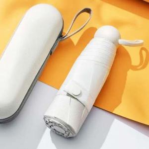 양산 아이보리 캡슐형 5단 암막 초경량양산 우산