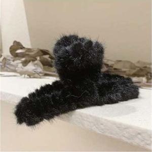 인조 밍크퍼 빅사이즈 꼬임 헤어핀 머리핀 선택 블랙