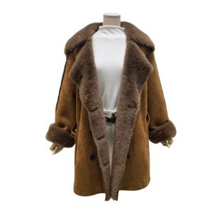 [에이지도르]퍼 배색 더블 버튼 무스탕(ALFIWIJ276)