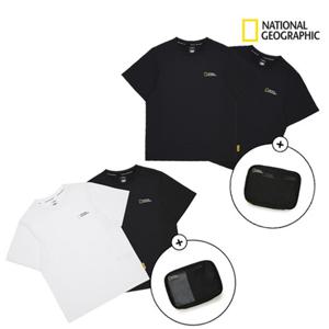 내셔널지오그래픽키즈 티셔츠 K265UPA020 남여공용 라운드 반팔 2PACK세트 고학년 170 딜