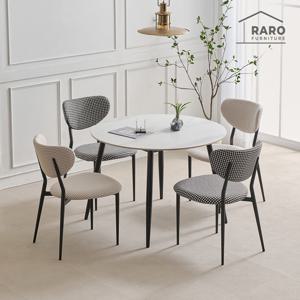 라로퍼니처 아트 1050 원형 포세린 통 세라믹 식탁 세트 (식탁+의자4)