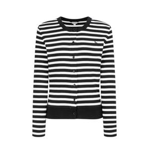 헤지스 여성 26SS 블랙 스트라이프 면 가디건 HSTS6A203BK