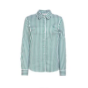 헤지스 여성 26SS 아이코닉 런던 스트라이프 셔츠 다크그린 HSSH6BC20E3