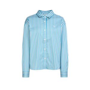 헤지스 여성 26SS 아이코닉 루즈크랍 런던 스트라이프 셔츠 블루 HSSH6BC22B2