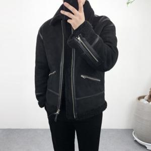 [엠클로]남자 리얼 스웨이드 양털 무스탕 라이더 자켓 점퍼