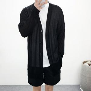 [엠클로]오버핏 여름 무지 박스 기본 니트가디건 4컬러