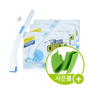 이지드롭 변기크리너 세트 핸들1개+리필3팩 (레몬향)