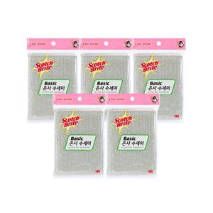 3M 스카치브라이트 베이직 은사수세미 1입 x 5개