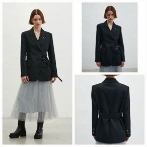 [에고이스트]더블 벨티드 배색 스티치 자켓 EQ4WJ464_DG