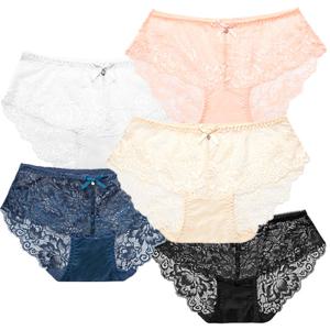 여성 레이스팬티 매혹적인 반투명 통기성팬티 5P