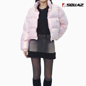 [스콰즈]스콰즈 여자 글로시 크롭패딩 겨울 유광 숏패딩 SMOR061