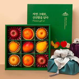 [보자기동봉] 정성 혼합7호 (사과2/배2/한라봉2/레드향2/애플망고1) 과일 선물세트