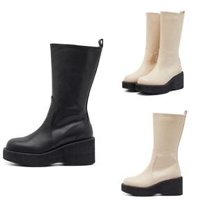 [에고이스트]통굽 리얼레더 미들 부츠 (EP4AS964_DG