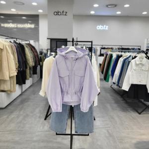 [ab.f.z]AFZ5HU04/봄 허리 셔링 귀여운 후드 야상 숏 점퍼_IC