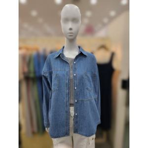 [플라스틱아일랜드]빈티지 데님 블라우스 PR7XB002_DJ