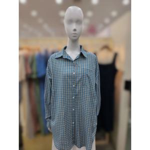 [플라스틱아일랜드]오버핏 체크 블라우스 PR7XB003_DJ