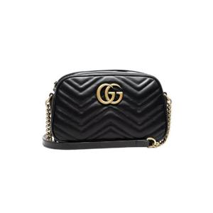 구찌 GG 마몽 마틀라세 스몰 체인 숄더백 블랙 447632-DTD1T-1000