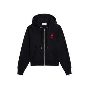 아미 스몰 하트 로고 후드 집업 블랙 USW404-747-009