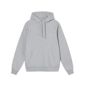 스투시 오버다이드 스무스 스탁 로고 후드 그레이 헤더 118469