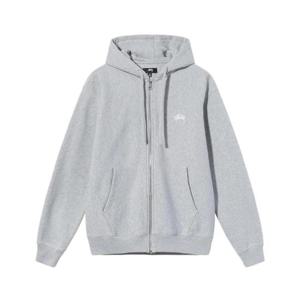 스투시 오버다이드 스탁 로고 후드 집업 그레이 헤더 118471