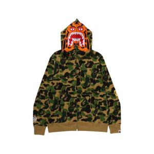 베이프 ABC 카모 타이거 풀 집 후드 아미 그린 0ZXSWM115003N