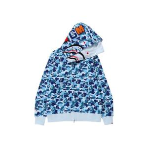 베이프 ABC 카모 더블 샤크 풀 집 후드 라이트 블루 0ZXSWM115008L