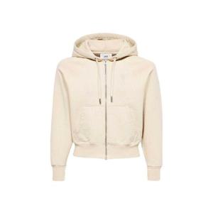 아미 스몰 하트 로고 후드 집업 바닐라 USW404-747-714