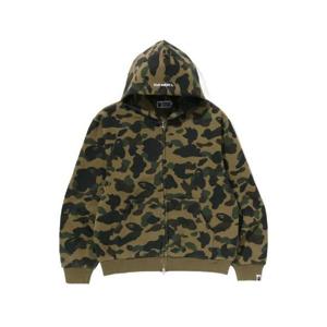 베이프 퍼스트 카모 헤비 워시 크롭 핏 집 후드 그린 0ZXSWM115308O